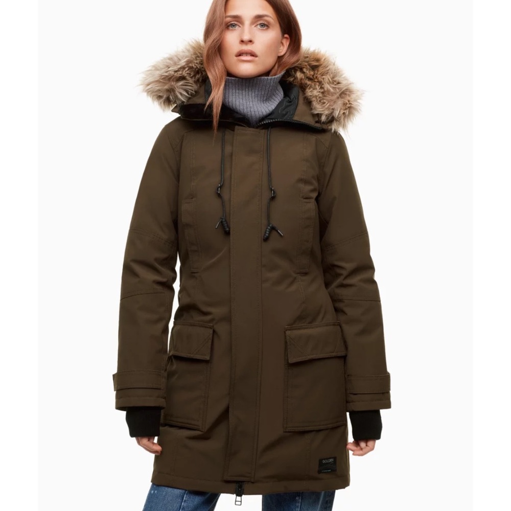 Aritzia TNA Bancroft Parka Green Ski Jacket Size M